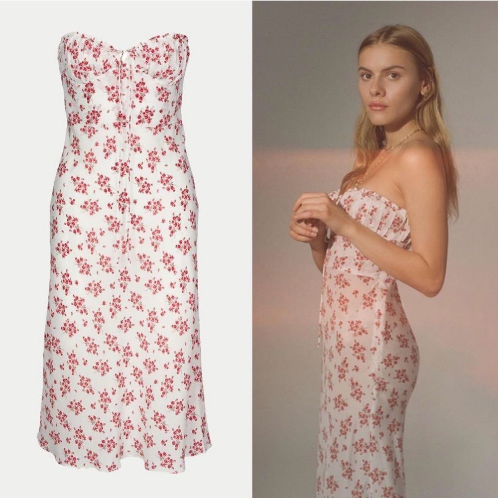 ✨REALISATION Par Dress Iris Midi Strapless 
In Pleasures Size Small